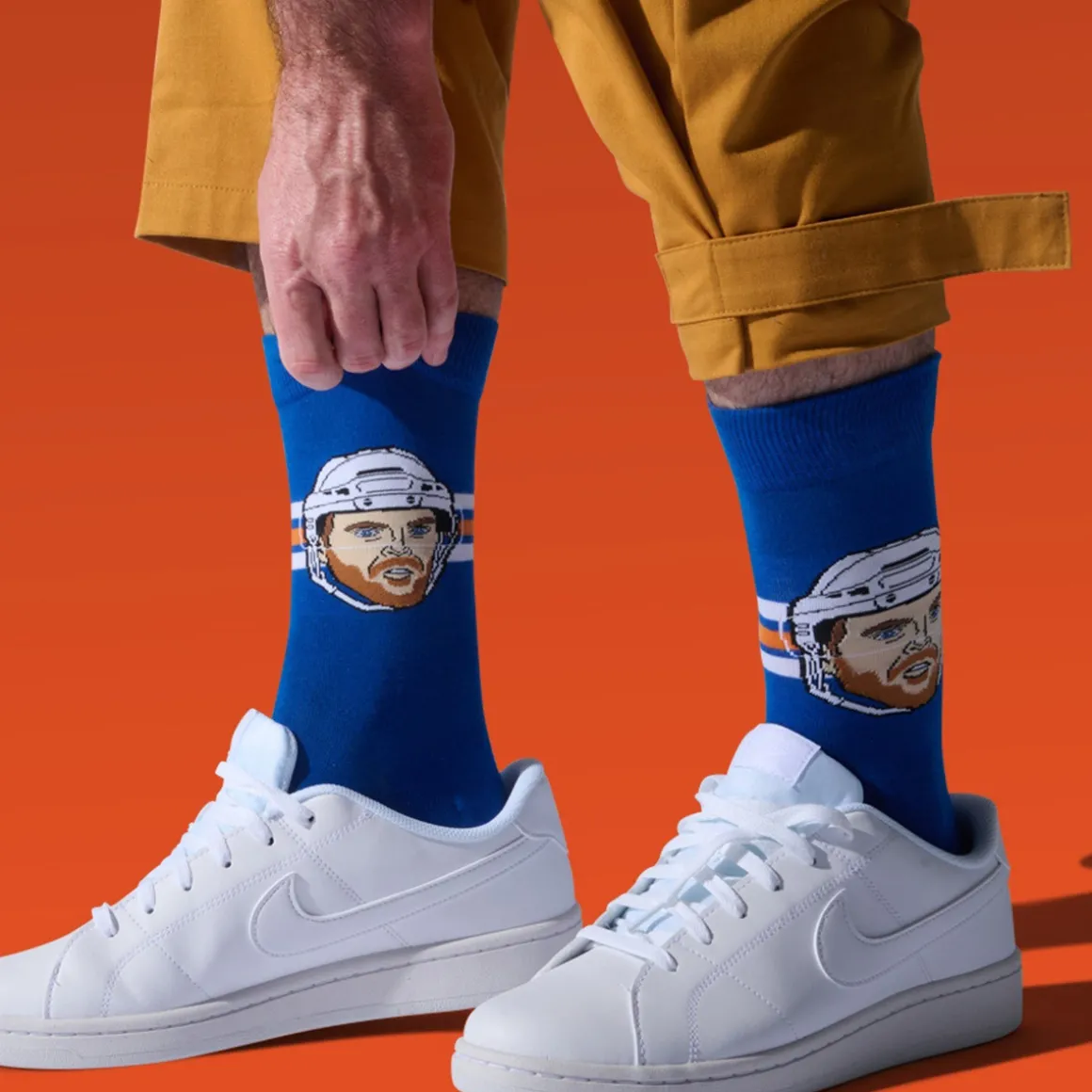 Connor McDavid Edmonton Oilers NHL - Adult Caricature Crew Socks