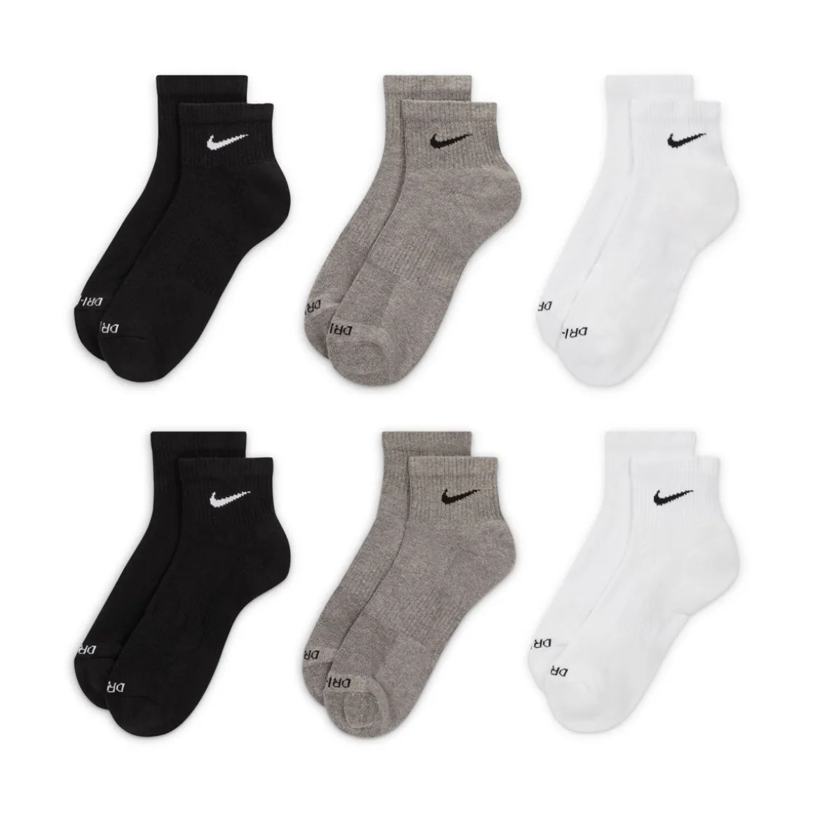 Everyday Plus (Pack of 6 pairs) - Adult Cushioned Ankle Socks