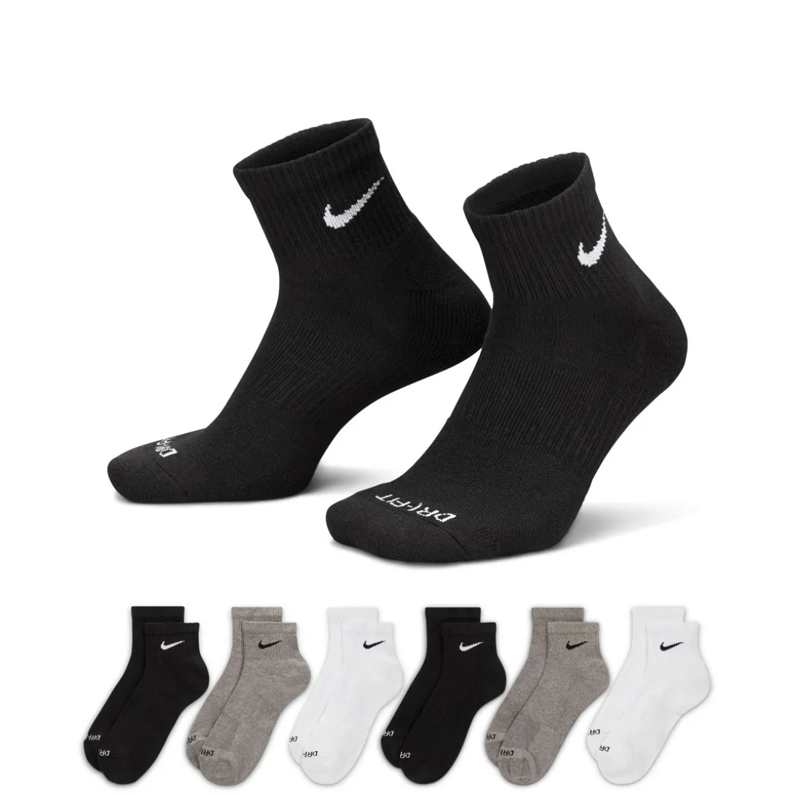 Everyday Plus (Pack of 6 pairs) - Adult Cushioned Ankle Socks