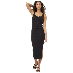 Rib Button Front - Women's Tank Top