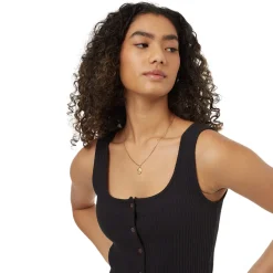 Rib Button Front - Women's Tank Top